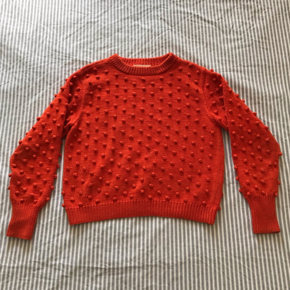 Misha & Puff cotton popcorn sweater persimmon xs